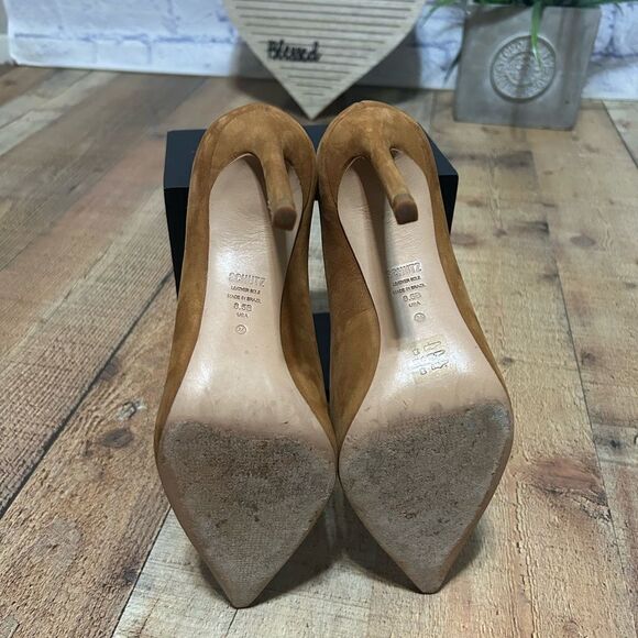 Schutz Lou Pump In dark tan/brown Suede Heels Size US 8.5 B - Picture 9 of 12
